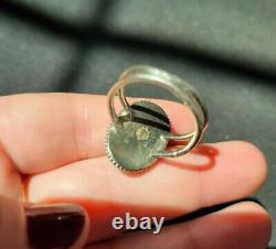 Boho Opal Ring Sterling Silver Size 9.5 Australian Boulder made by Moon Haus