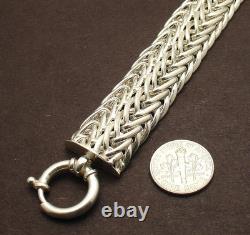 Bold Hand-made Domed Interlocked Oval Bracelet REAL 925 Sterling Silver QVC