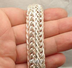 Bold Hand-made Domed Interlocked Oval Bracelet REAL 925 Sterling Silver QVC