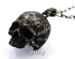 Book Of Alchemy Decayed Half Jaw Pendant Blackened Sterling Silver Hand Made