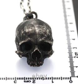 Book Of Alchemy Decayed Half Jaw Pendant Blackened Sterling Silver Hand Made