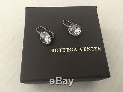 Bottega Veneta Zirconium Sterling Silver Drop Earrings. Made in Italy