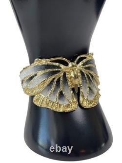 Braccialini 69.8 Grams Sterling Silver Butterfly Cuff Bracelet Made in ITALY