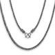 Braided chain in different length, made of solid 925 sterling silver