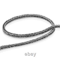 Braided chain in different length, made of solid 925 sterling silver