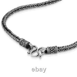 Braided chain in different length, made of solid 925 sterling silver