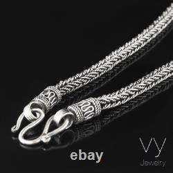 Braided chain in different length, made of solid 925 sterling silver