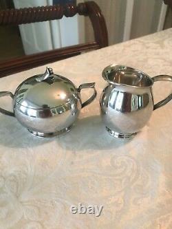 Bratland Sterling Silver Sugar and Creamer, Made in Denmark, Circa 1946