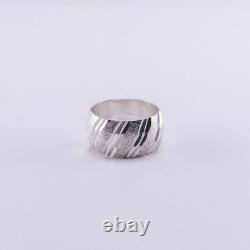 British-made sterling silver (925) vintage wide ring, 10 width, size 13