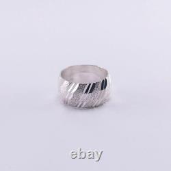 British-made sterling silver (925) vintage wide ring, 10 width, size 13
