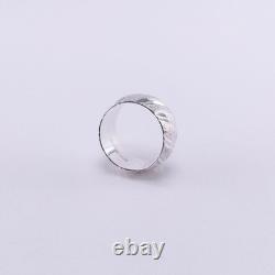 British-made sterling silver (925) vintage wide ring, 10 width, size 13