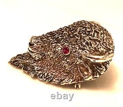 Buffalo Head Sterling Silver Brooch Native American Hand Made Fine Crafting RARE