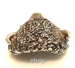 Buffalo Head Sterling Silver Brooch Native American Hand Made Fine Crafting RARE