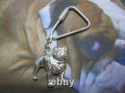 Bulldog keychain made sterling silver 925- artisan product