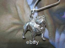 Bulldog keychain made sterling silver 925- artisan product