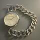 Burberry Waterloo Swiss Sterling Silver Chain Link Toggle Clasp Bracelet Watch