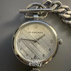 Burberry Waterloo Swiss Sterling Silver Chain Link Toggle Clasp Bracelet Watch