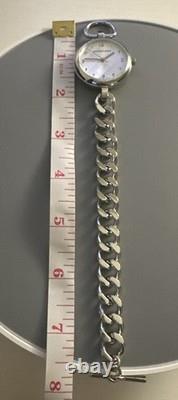 Burberry Waterloo Swiss Sterling Silver Chain Link Toggle Clasp Bracelet Watch