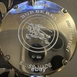 Burberry Waterloo Swiss Sterling Silver Chain Link Toggle Clasp Bracelet Watch