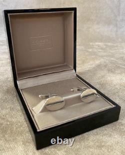Bvlgari Sterling Silver Cufflinks with Original Box Made in London RARE