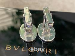 Bvlgari Sterling Silver Cufflinks with Original Box Made in London RARE