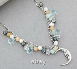 CRESCENT MOON NECKLACE 18 -Artisan made Sterling Silver Necklace
