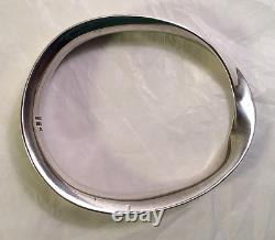 Ca. 1970 Sterling Silver Classic Modernist Bangle Made in Taxco, Mexico