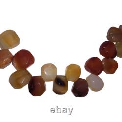 Carnelian Hand Made Sterling Silver Faceted Bead Necklace
