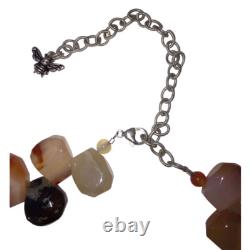 Carnelian Hand Made Sterling Silver Faceted Bead Necklace