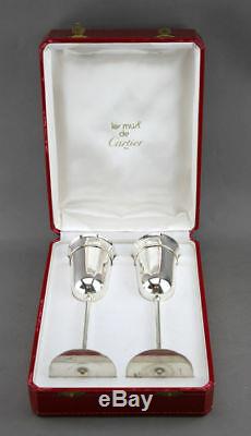 Cartier 18K Gold and Sterling Silver Goblets, Made in France 1983-1992