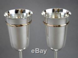 Cartier 18K Gold and Sterling Silver Goblets, Made in France 1983-1992
