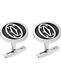 Cartier Double C Large Logo Decor Cufflinks Sterling Silver 925 Made in France