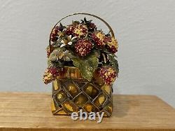 Cartier Hand Made Sterling Silver Strawberry & Wild Flowers Basket Figurine