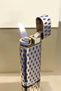 Cartier Lighter Sterling Silver & Blue Enamel Limited Edition 1500 Swiss Made