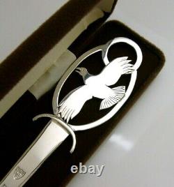 Cased Hand Made Eagle Solid Sterling Silver Bird Letter Opener 1989