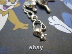 Cat and Mouse pendant made sterling silver 925-artisan product