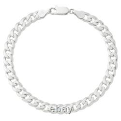 Celestara Jewelry, 925 Sterling Silver Cuban Link Bracelet, Italian-Made Solid