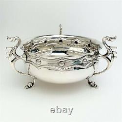 Celtic Revival Sterling Silver Footed Bowl Made in London- Tudric/Scandinavian