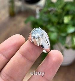 Certified Natural White Sapphir 925 Sterling Silver Handmade Ring Gift Free Ship