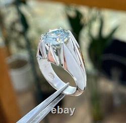 Certified Natural White Sapphir 925 Sterling Silver Handmade Ring Gift Free Ship