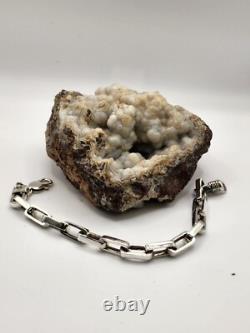 Chain link, 925 STERLING SILVER, hand made, highpolished, 7.5 , biker bracelet #2