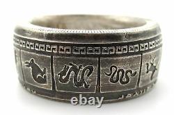 Chinese Zodiac coin ring. Made from pure. 999 Silver coin. Good luck ring