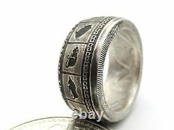 Chinese Zodiac coin ring. Made from pure. 999 Silver coin. Good luck ring