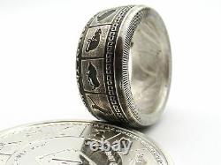 Chinese Zodiac coin ring. Made from pure. 999 Silver coin. Good luck ring