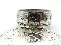 Chinese Zodiac coin ring. Made from pure. 999 Silver coin. Good luck ring