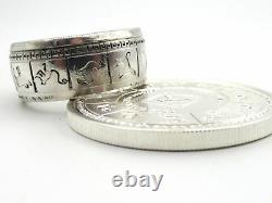 Chinese Zodiac coin ring. Made from pure. 999 Silver coin. Good luck ring