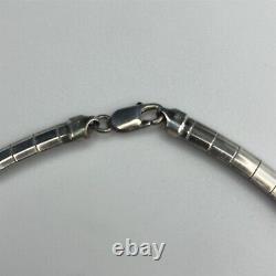 Classic Italian Made Chunky Omega Chain Sterling Silver 16.5 Necklace