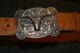 Clint Orms Sterling Longhorn Buckle With Ostrich Custom Made Belt 36