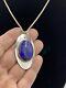 Contemporary hand made sterling silver. 925 Pendant with large Lapis l