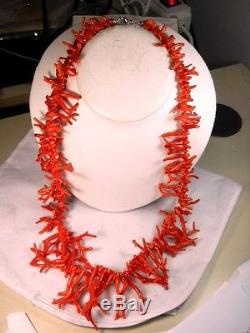Coral Color Salmon Hand Made Italy inch28 x 925 Sterling Silver Free Shipping